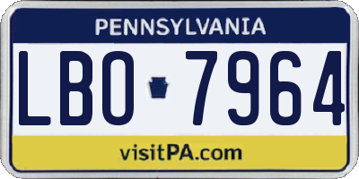 PA license plate LBO7964