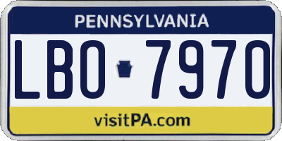 PA license plate LBO7970