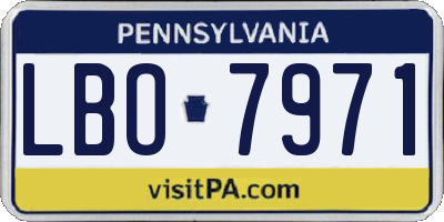 PA license plate LBO7971