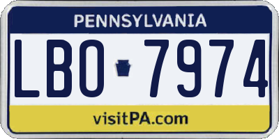PA license plate LBO7974