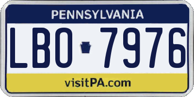 PA license plate LBO7976