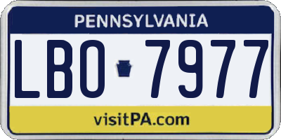 PA license plate LBO7977