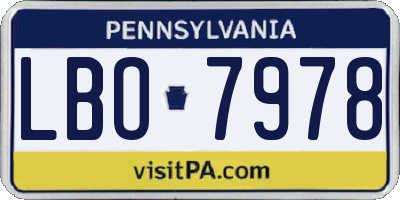 PA license plate LBO7978