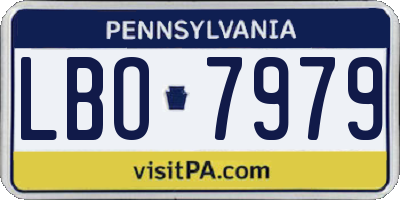 PA license plate LBO7979
