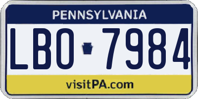 PA license plate LBO7984