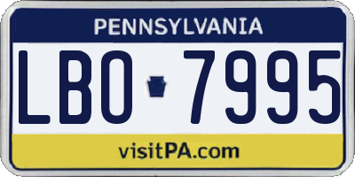 PA license plate LBO7995