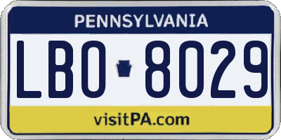 PA license plate LBO8029