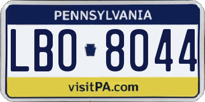 PA license plate LBO8044