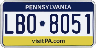 PA license plate LBO8051