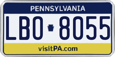 PA license plate LBO8055