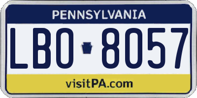 PA license plate LBO8057