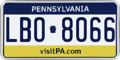 PA license plate LBO8066