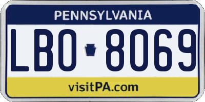 PA license plate LBO8069