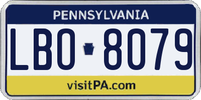 PA license plate LBO8079