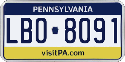 PA license plate LBO8091