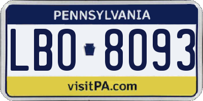 PA license plate LBO8093