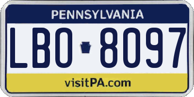 PA license plate LBO8097