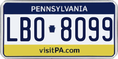 PA license plate LBO8099