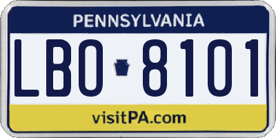 PA license plate LBO8101