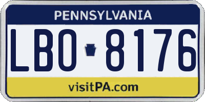 PA license plate LBO8176