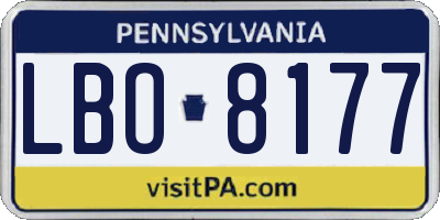 PA license plate LBO8177