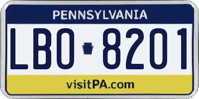 PA license plate LBO8201
