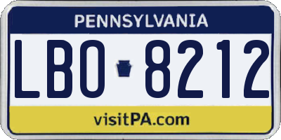 PA license plate LBO8212