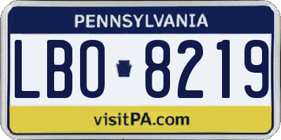PA license plate LBO8219