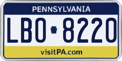 PA license plate LBO8220