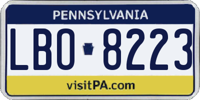 PA license plate LBO8223