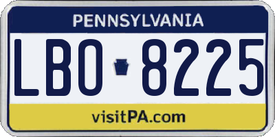 PA license plate LBO8225