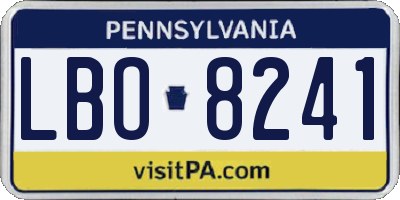 PA license plate LBO8241