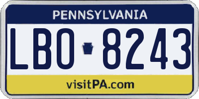 PA license plate LBO8243