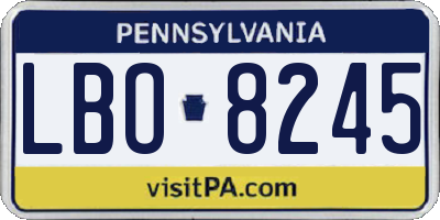 PA license plate LBO8245
