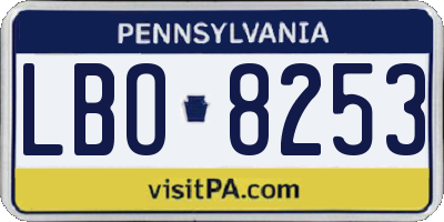 PA license plate LBO8253