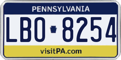 PA license plate LBO8254
