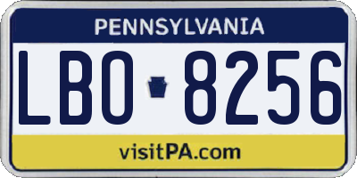 PA license plate LBO8256