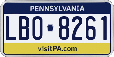PA license plate LBO8261