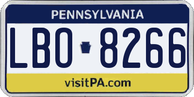 PA license plate LBO8266