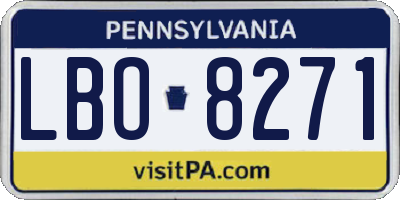 PA license plate LBO8271