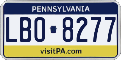 PA license plate LBO8277