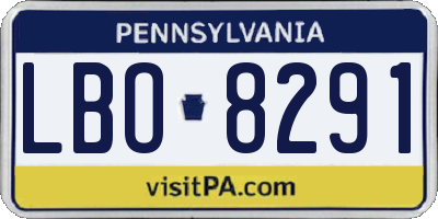 PA license plate LBO8291