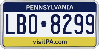 PA license plate LBO8299