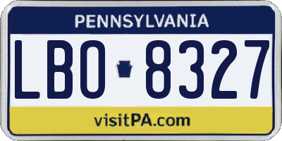 PA license plate LBO8327