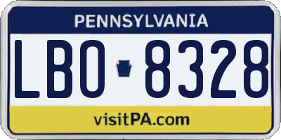 PA license plate LBO8328