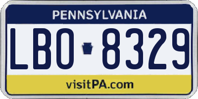 PA license plate LBO8329
