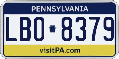 PA license plate LBO8379