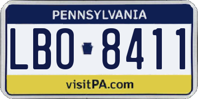 PA license plate LBO8411