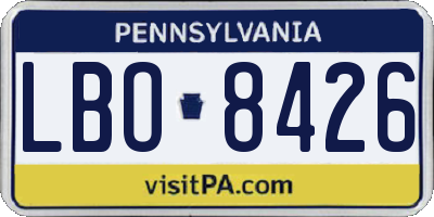 PA license plate LBO8426