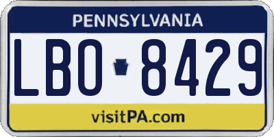 PA license plate LBO8429